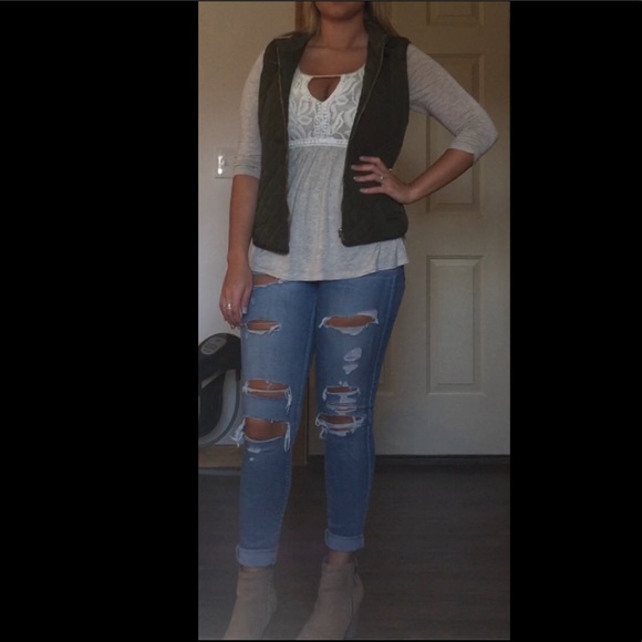 AE Super Super Stretch Distressed Jegging - Picture 1 of 2